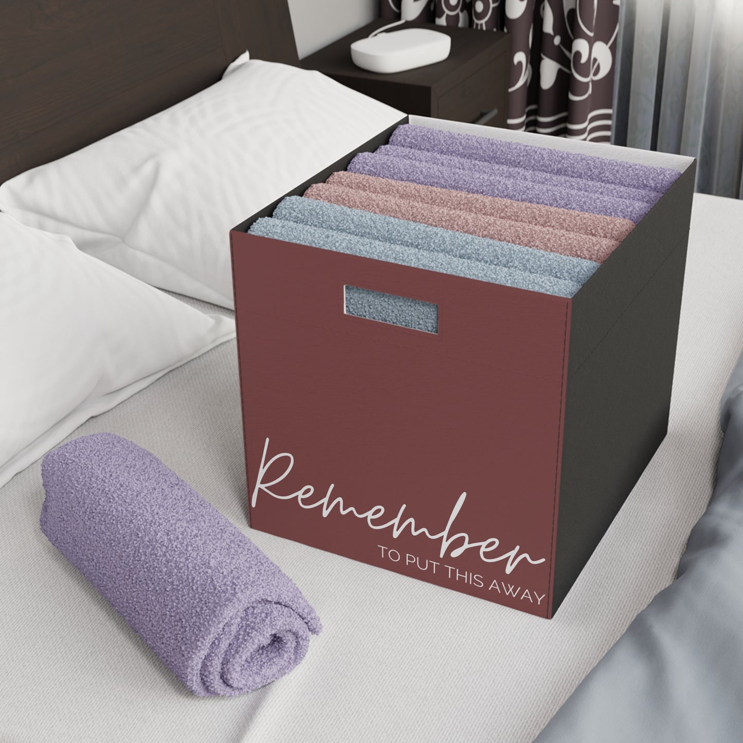 Remember to put this away Felt Storage Box- Maroon