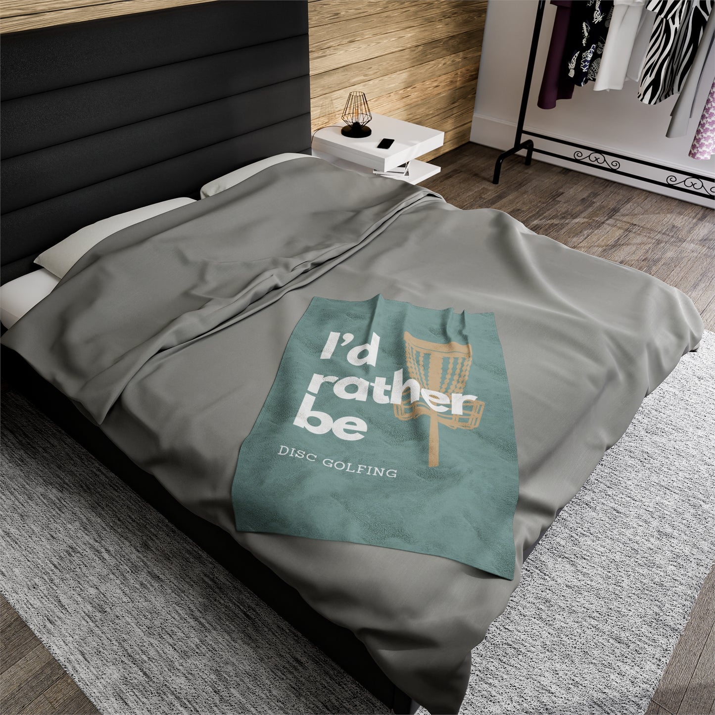 I’d rather be disc golfing Plush Blanket- blue