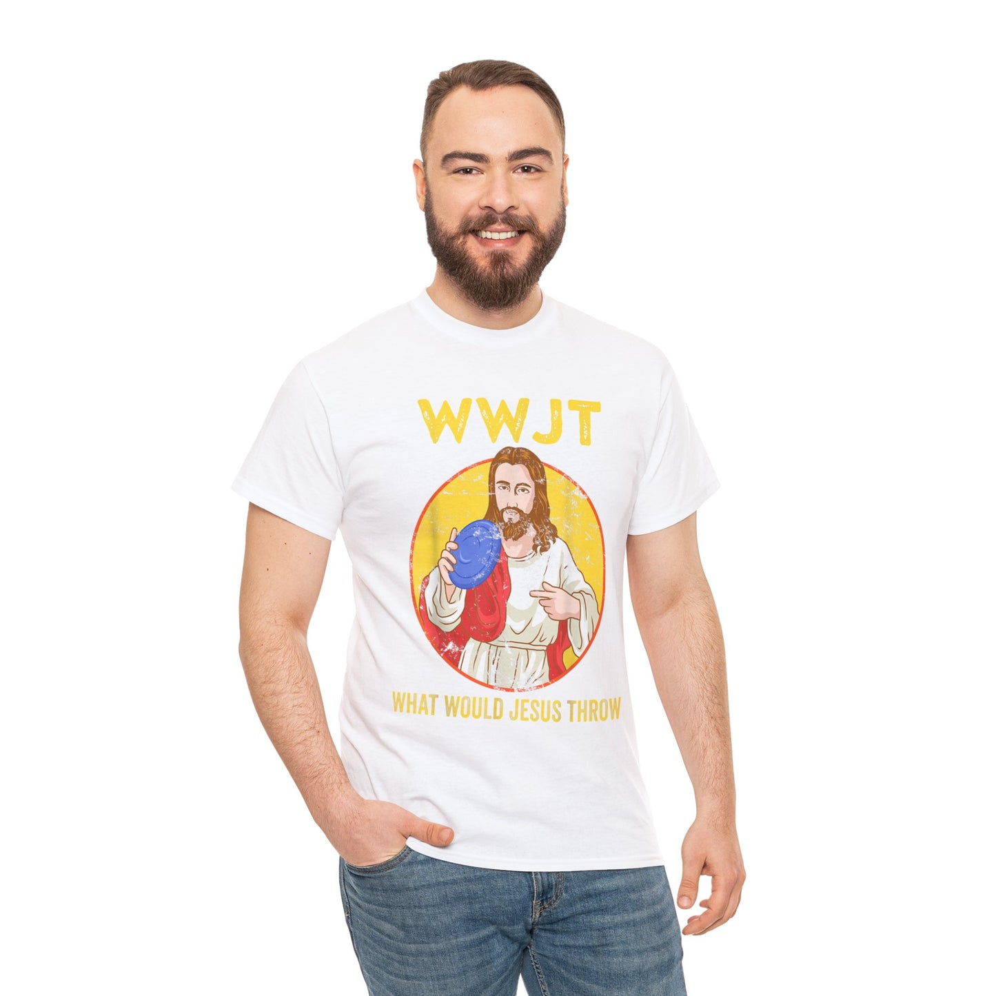 What would Jesus throw disc golf Short Sleeve Tshirt