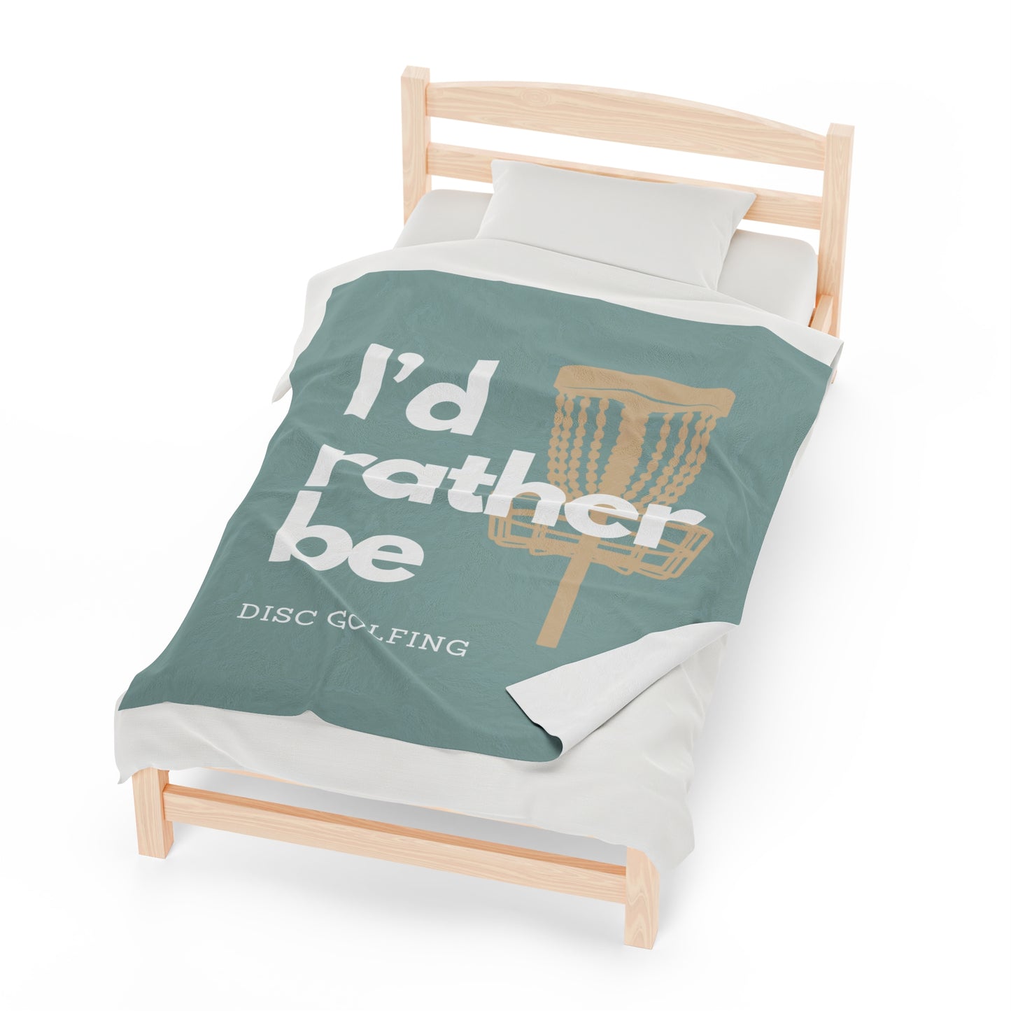 I’d rather be disc golfing Plush Blanket- blue