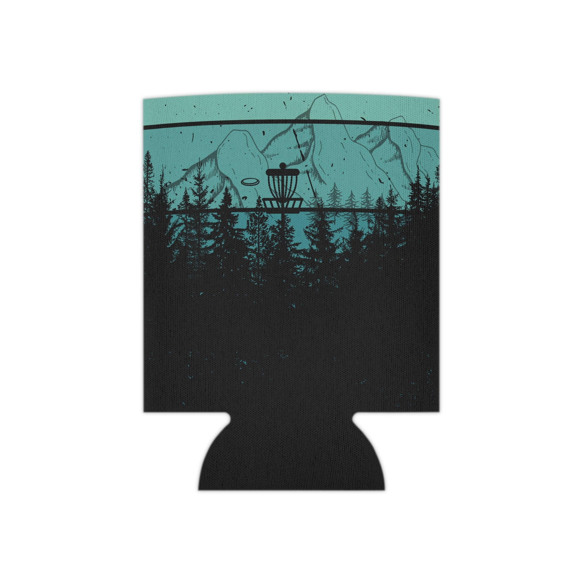 Retro blue disc golf basket can cooler 