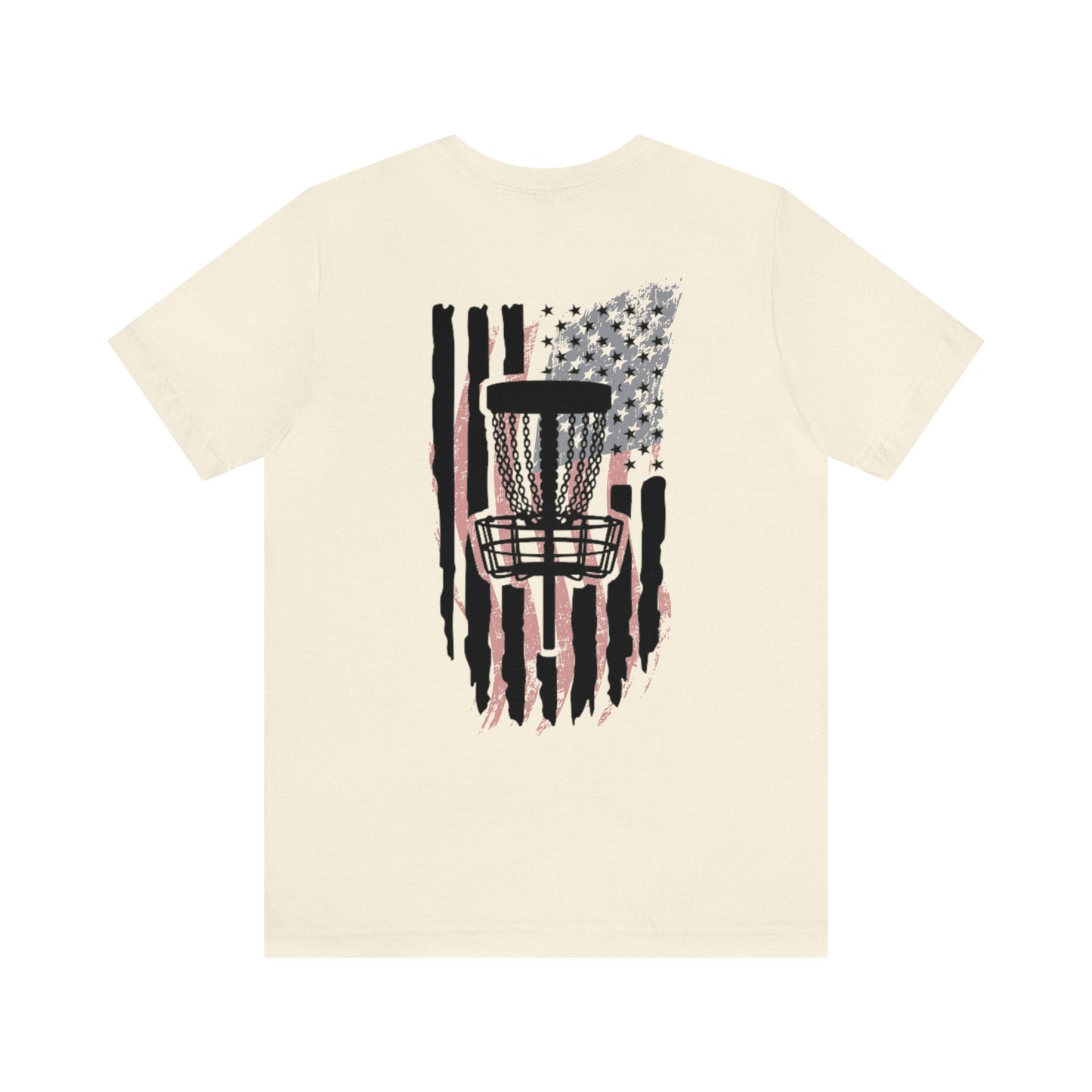 American Flag Disc Golf Short Sleeve Tee- design on Back