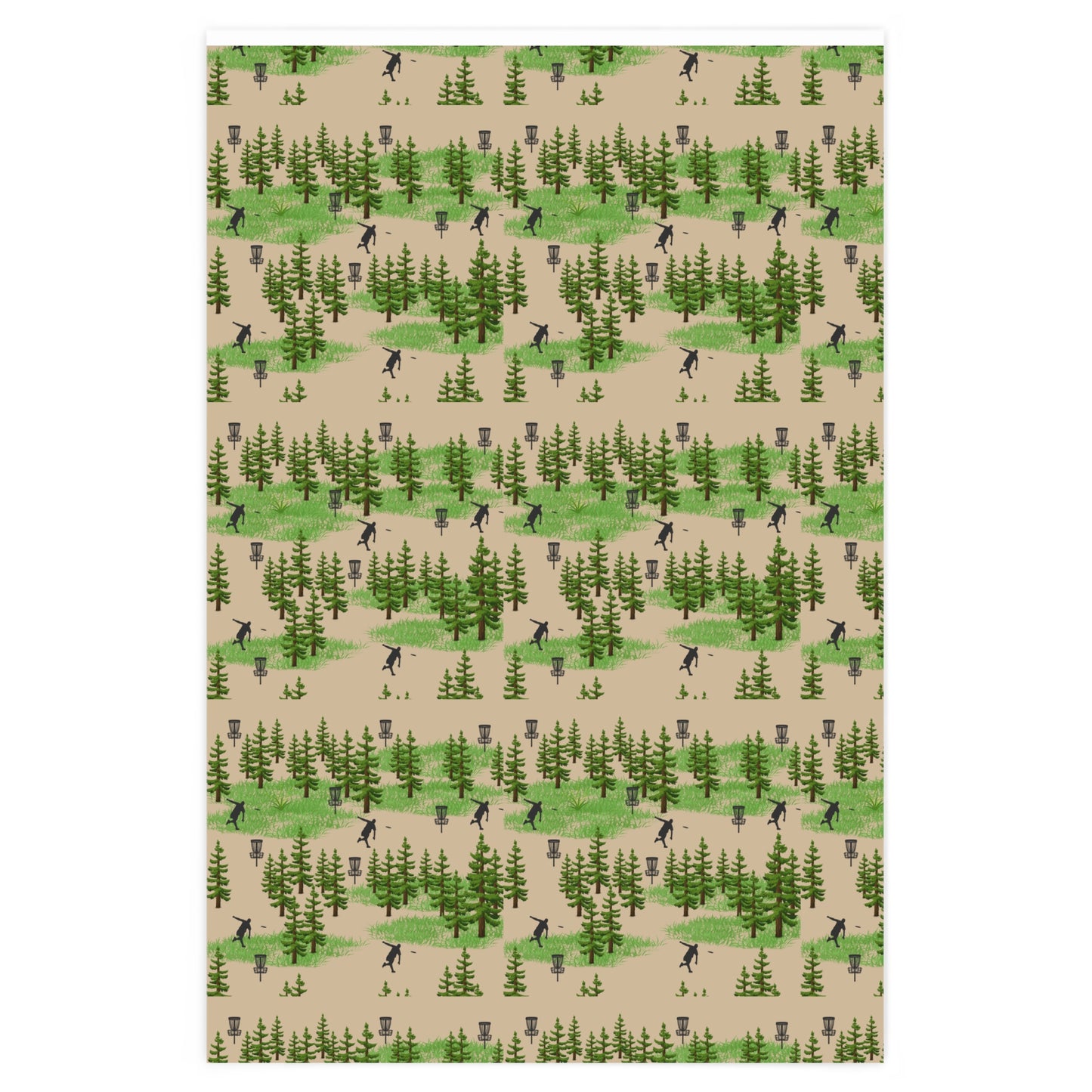 Disc golf Wrapping Paper- tan woods
