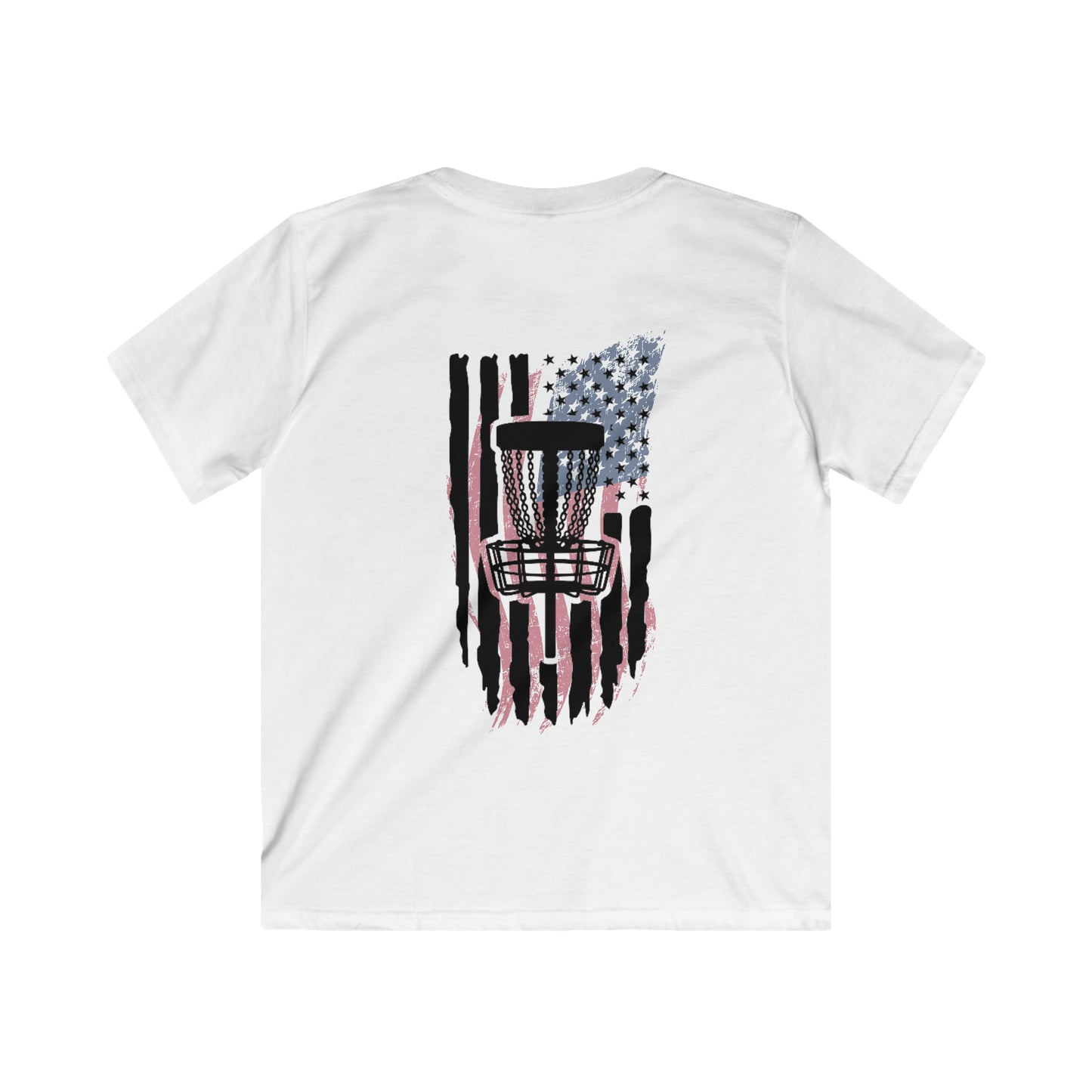 Kids American Flag Disc Golf Short Sleeve Shirt