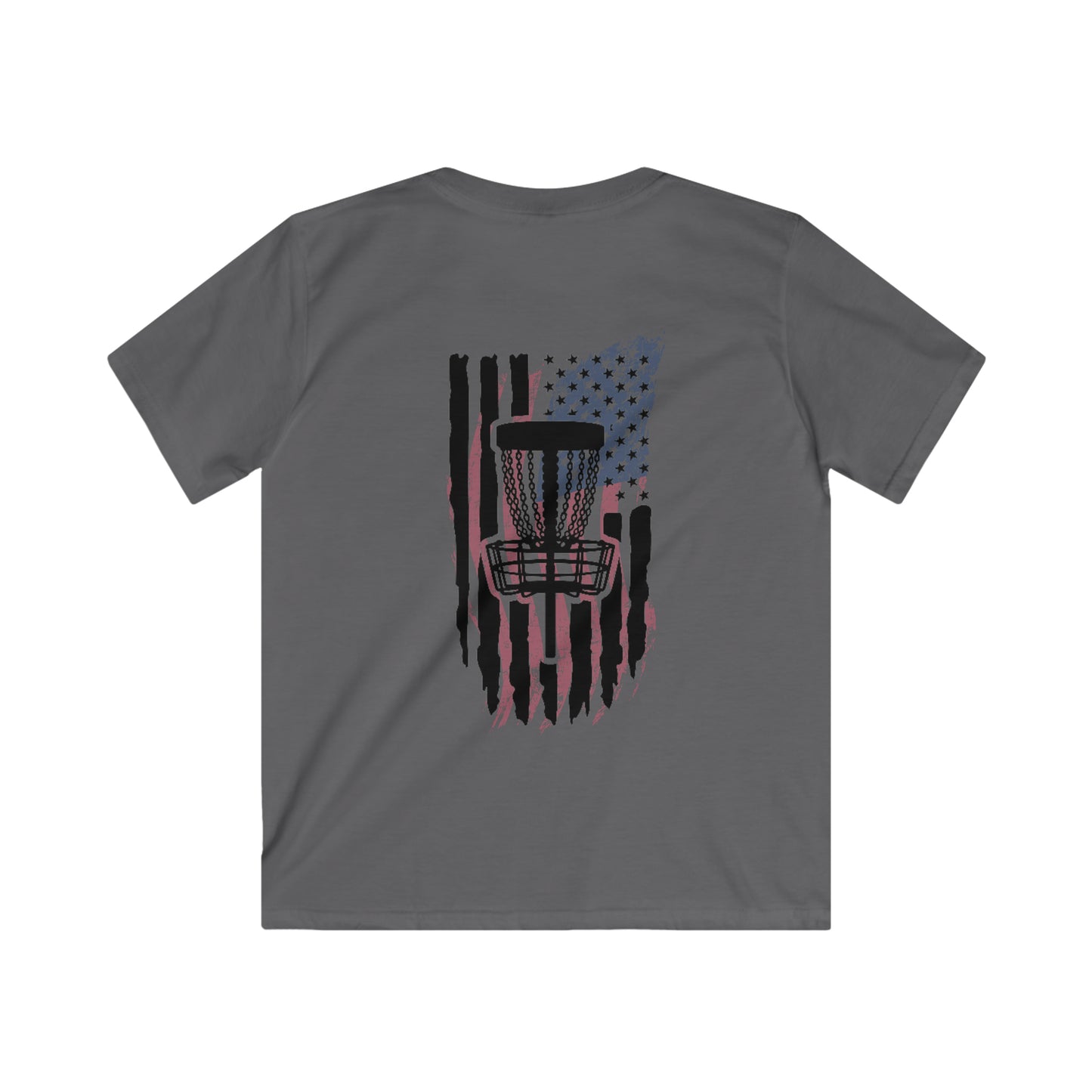 Kids American Flag Disc Golf Short Sleeve Shirt