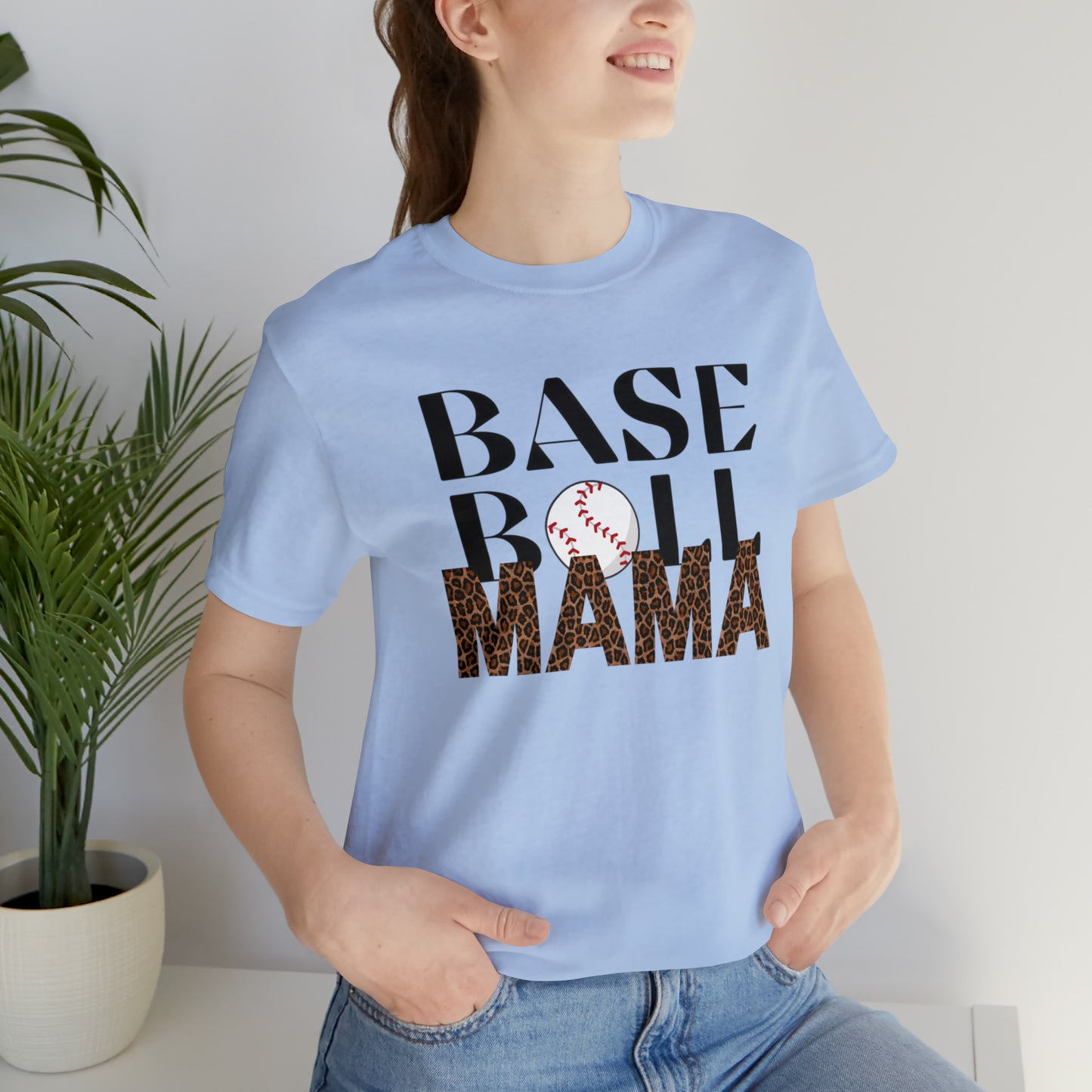 Baseball leopard print MaMa Short Sleeve Shirt