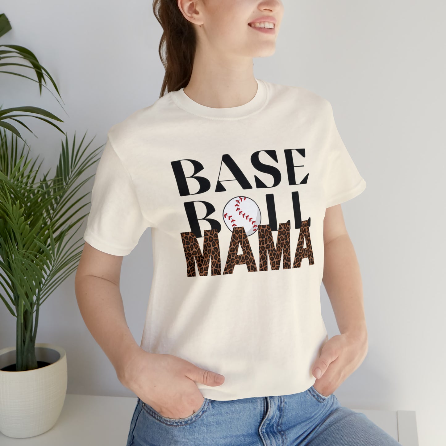 Baseball leopard print MaMa Short Sleeve Shirt