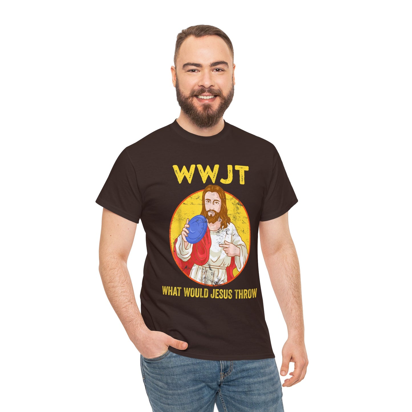 What would Jesus throw disc golf Short Sleeve Tshirt