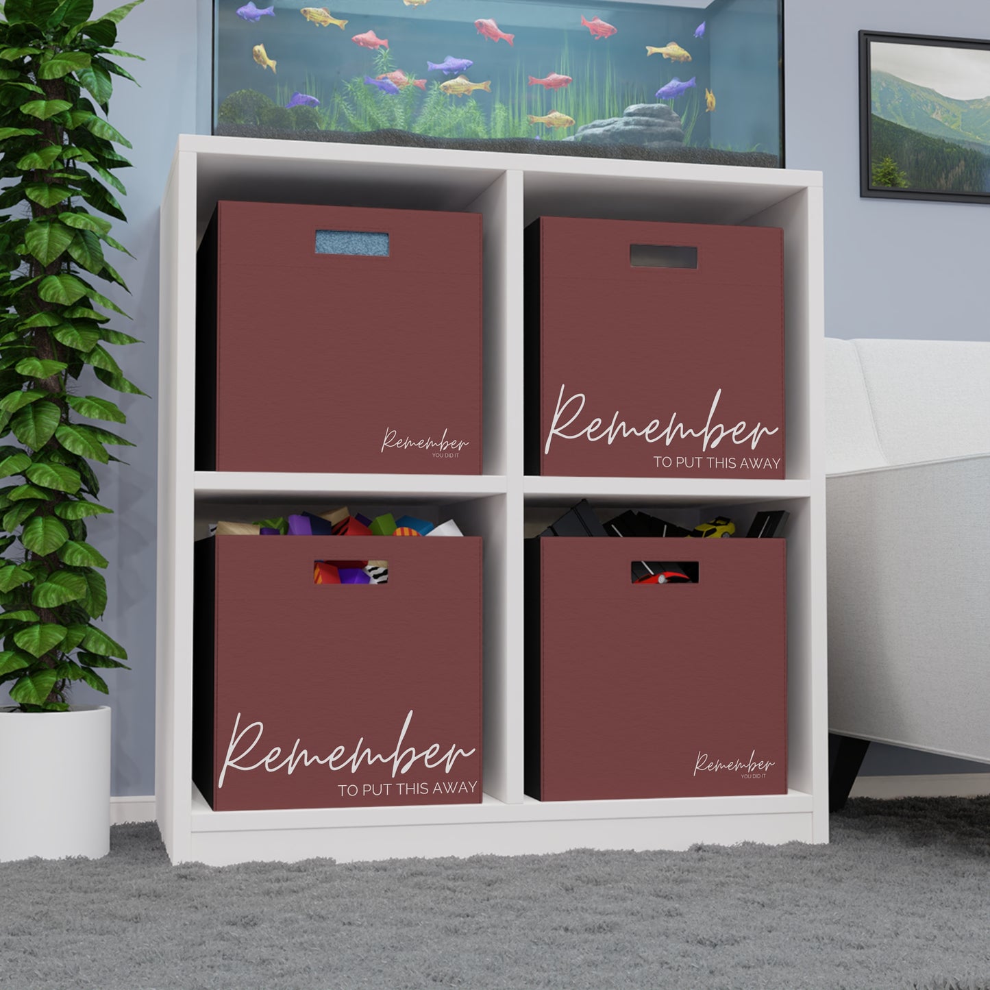 Remember to put this away Felt Storage Box- Maroon