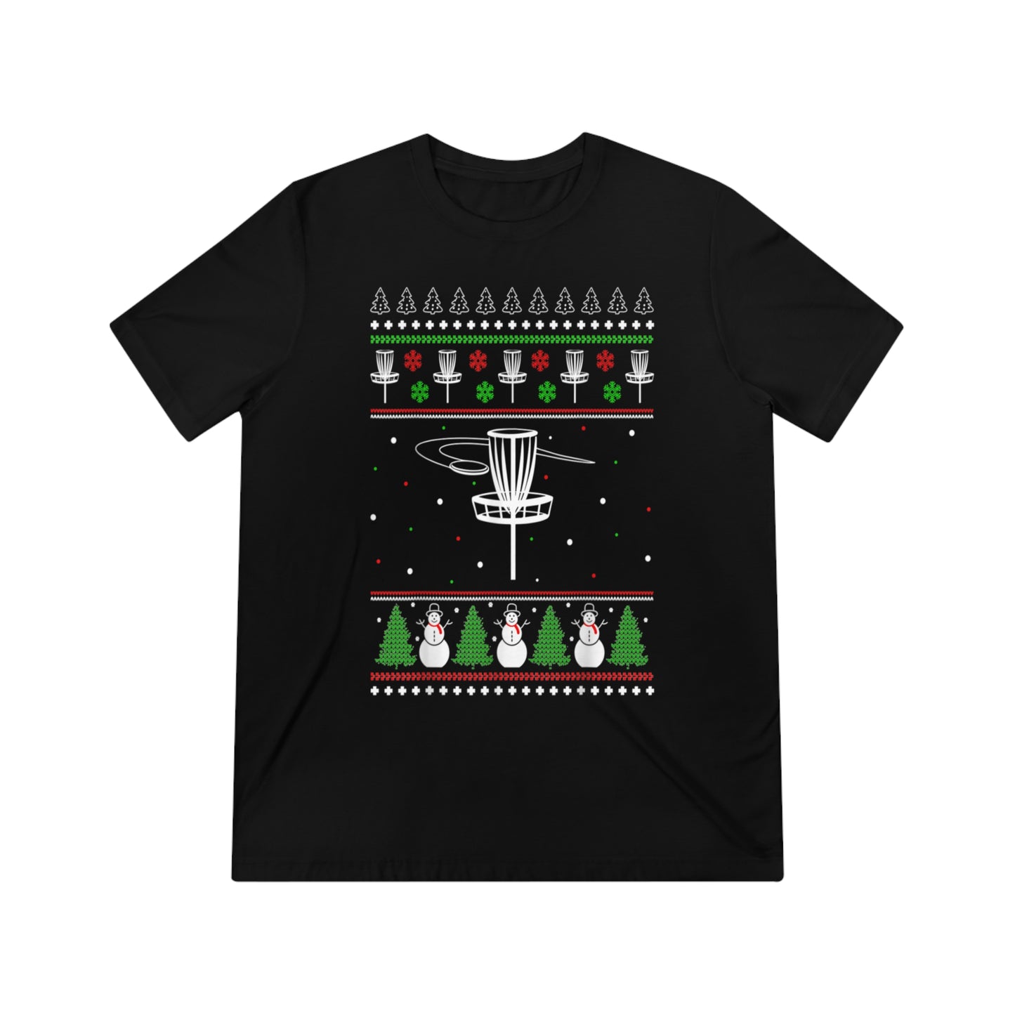 Christmas snowman festive disc golf Unisex Triblend Tee