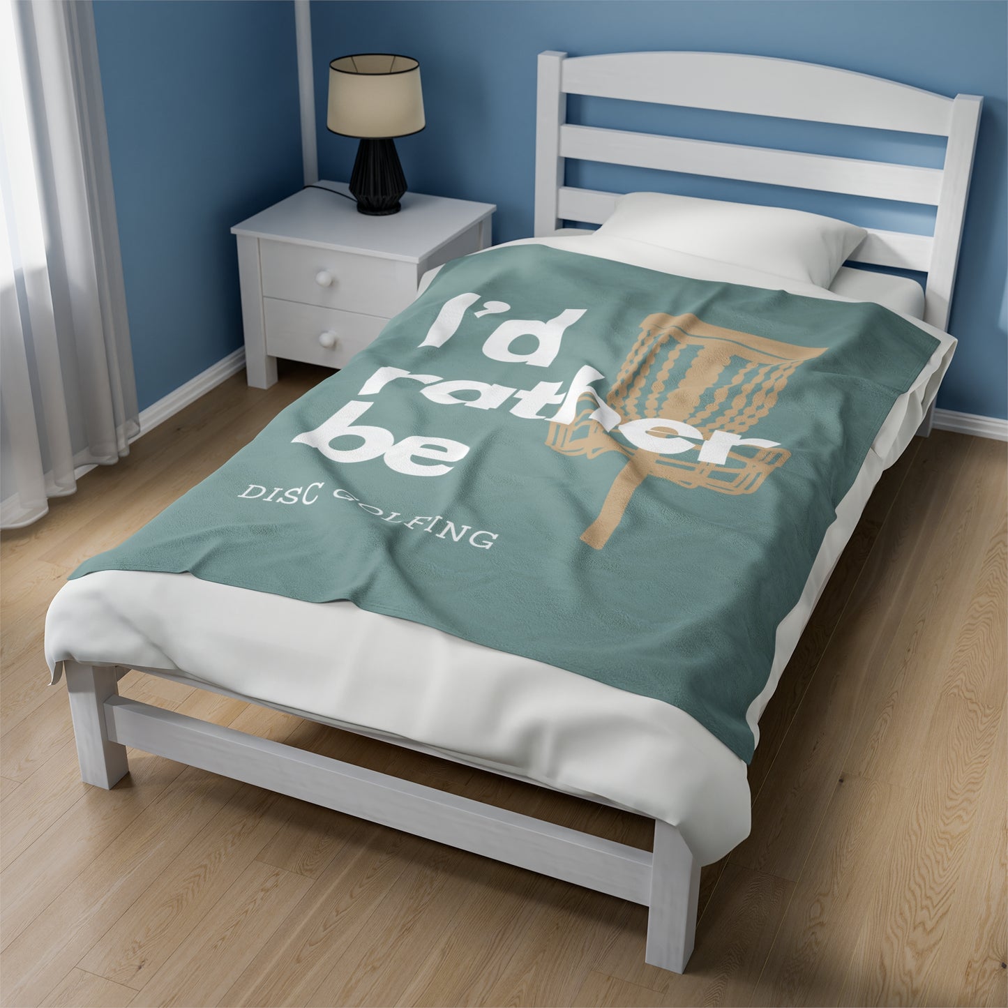 I’d rather be disc golfing Plush Blanket- blue