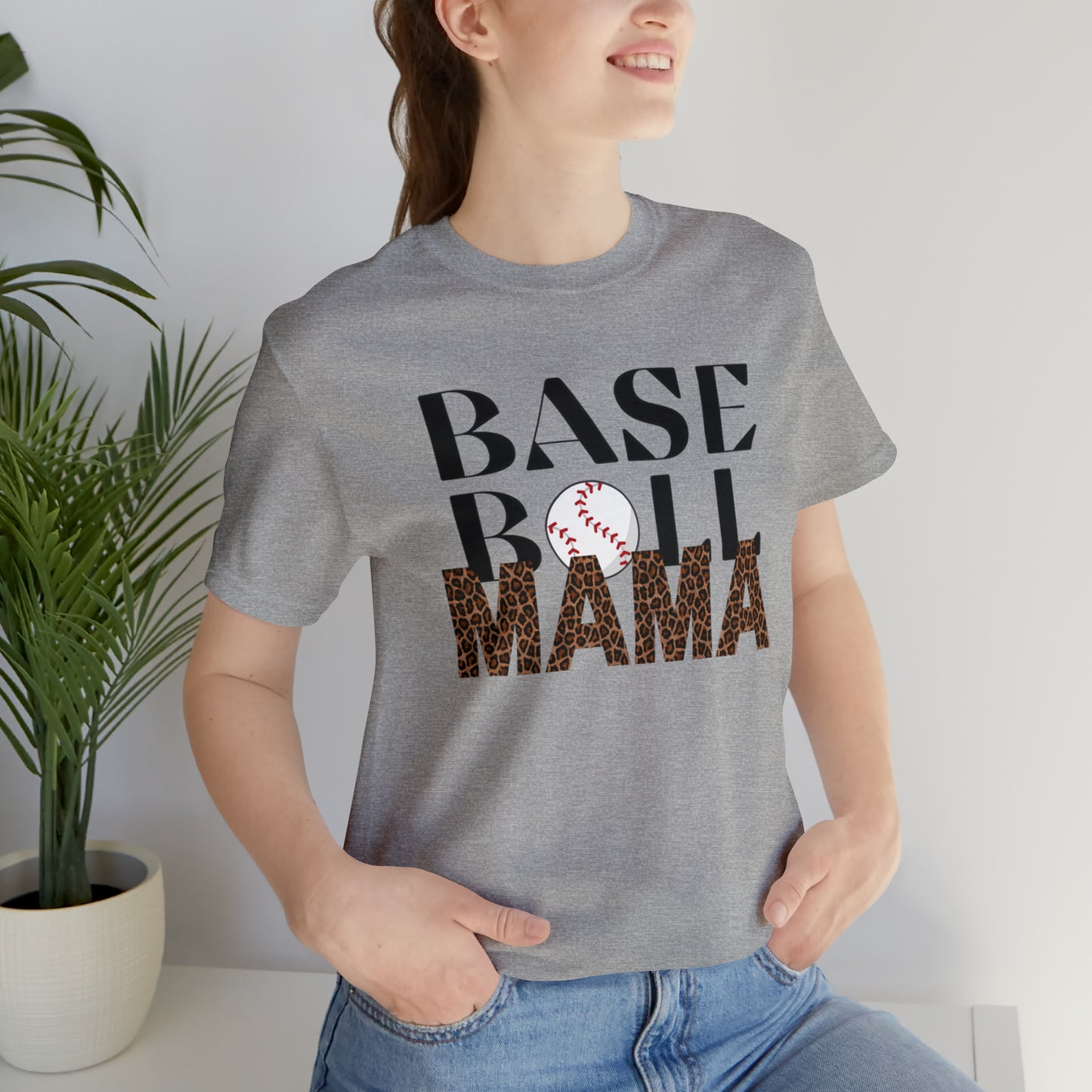 Baseball leopard print MaMa Short Sleeve Shirt