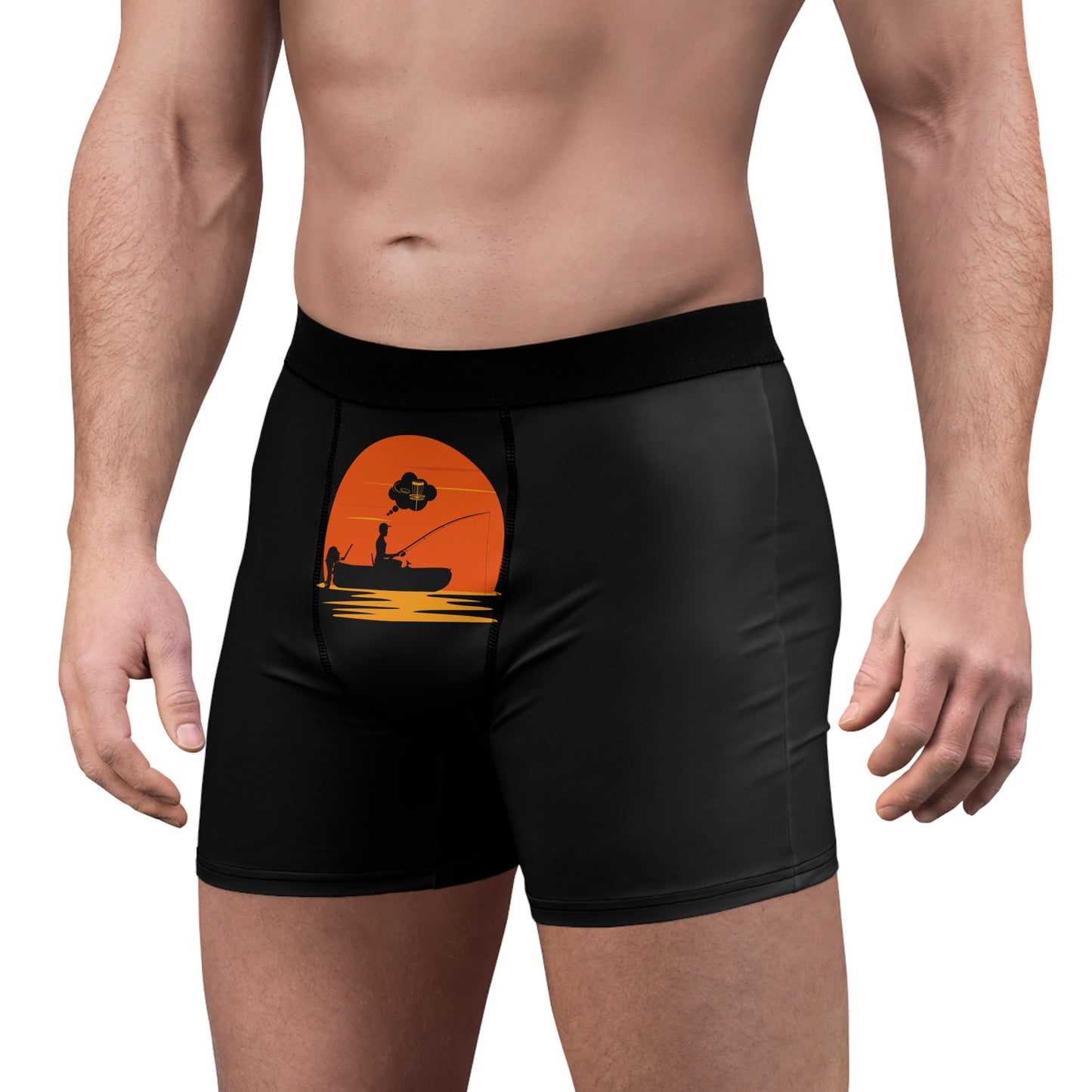 Fishing but thinking about Disc Golf Men's Boxer Briefs (AOP)
