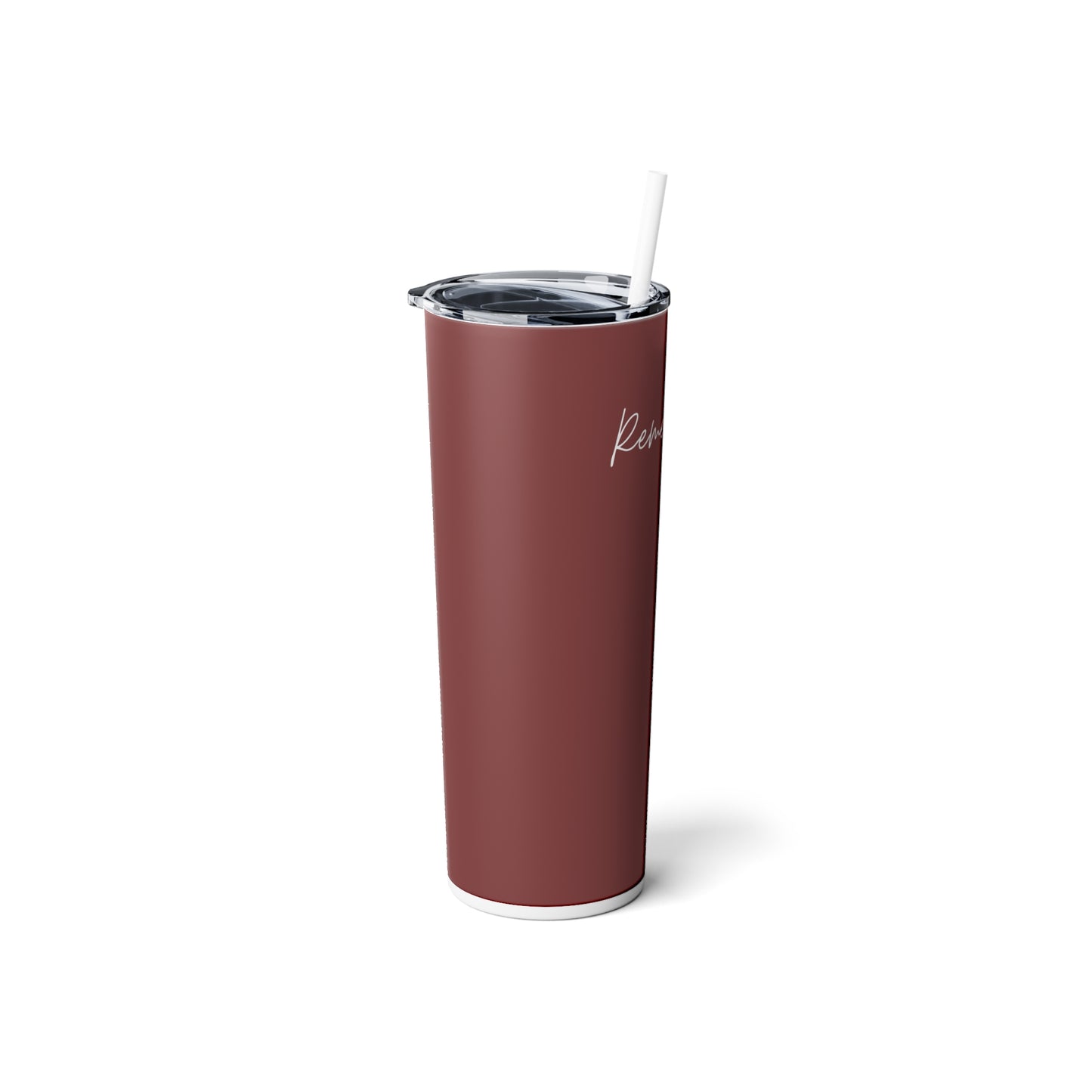 Remember This Cup Steel Tumbler with Straw- Maroon