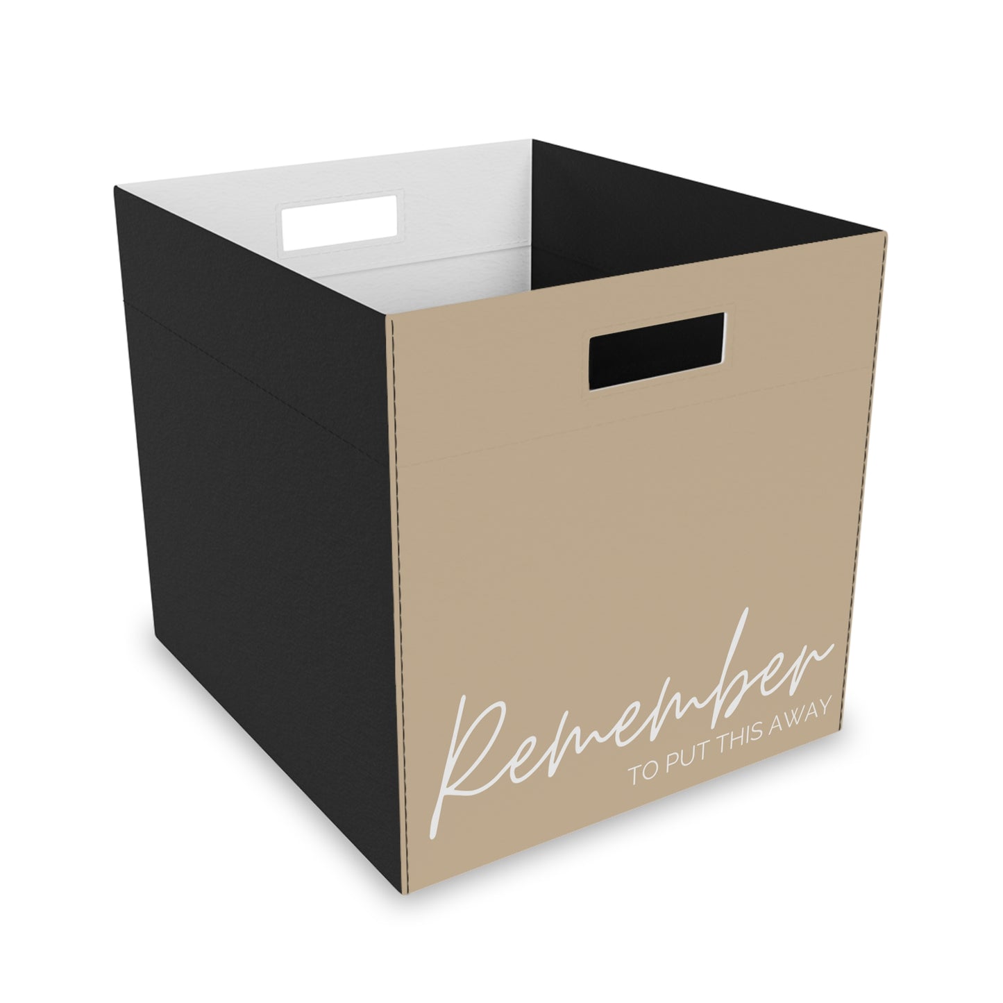 Remember to put this away Felt Storage Box Tan
