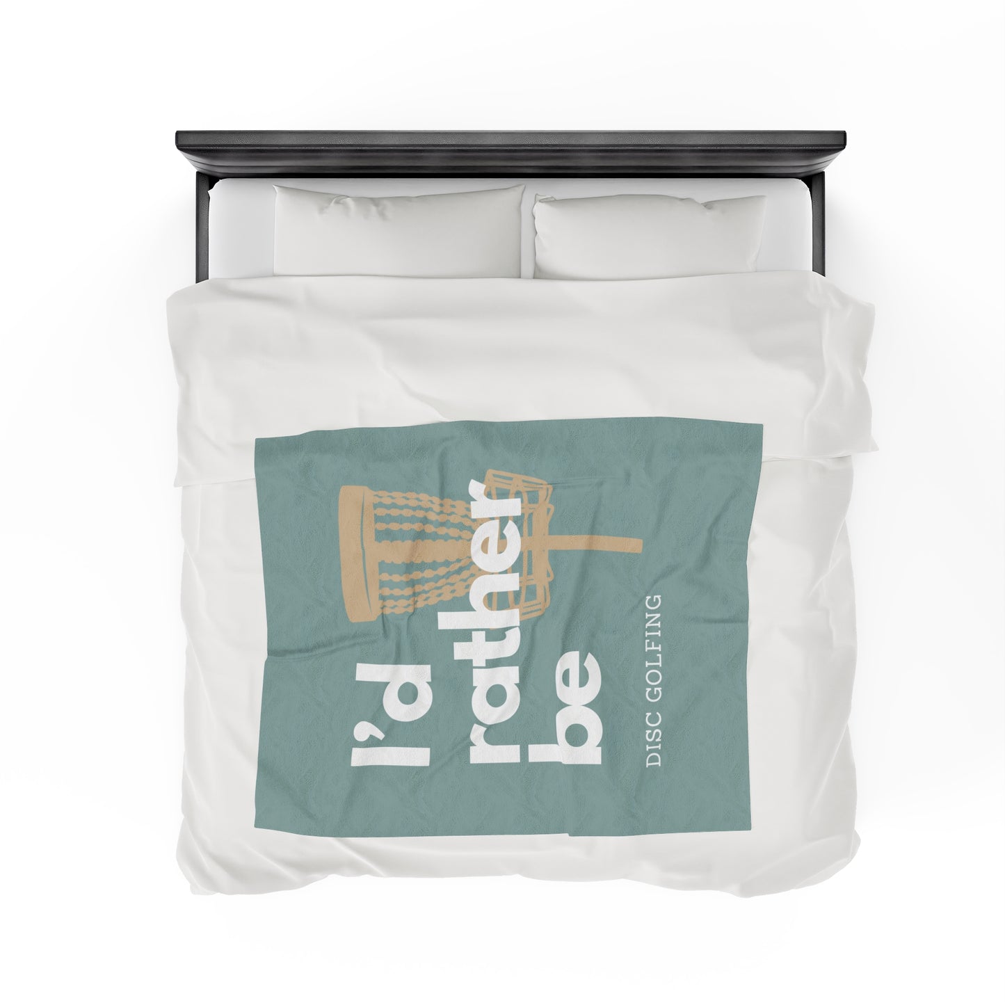 I’d rather be disc golfing Plush Blanket- blue