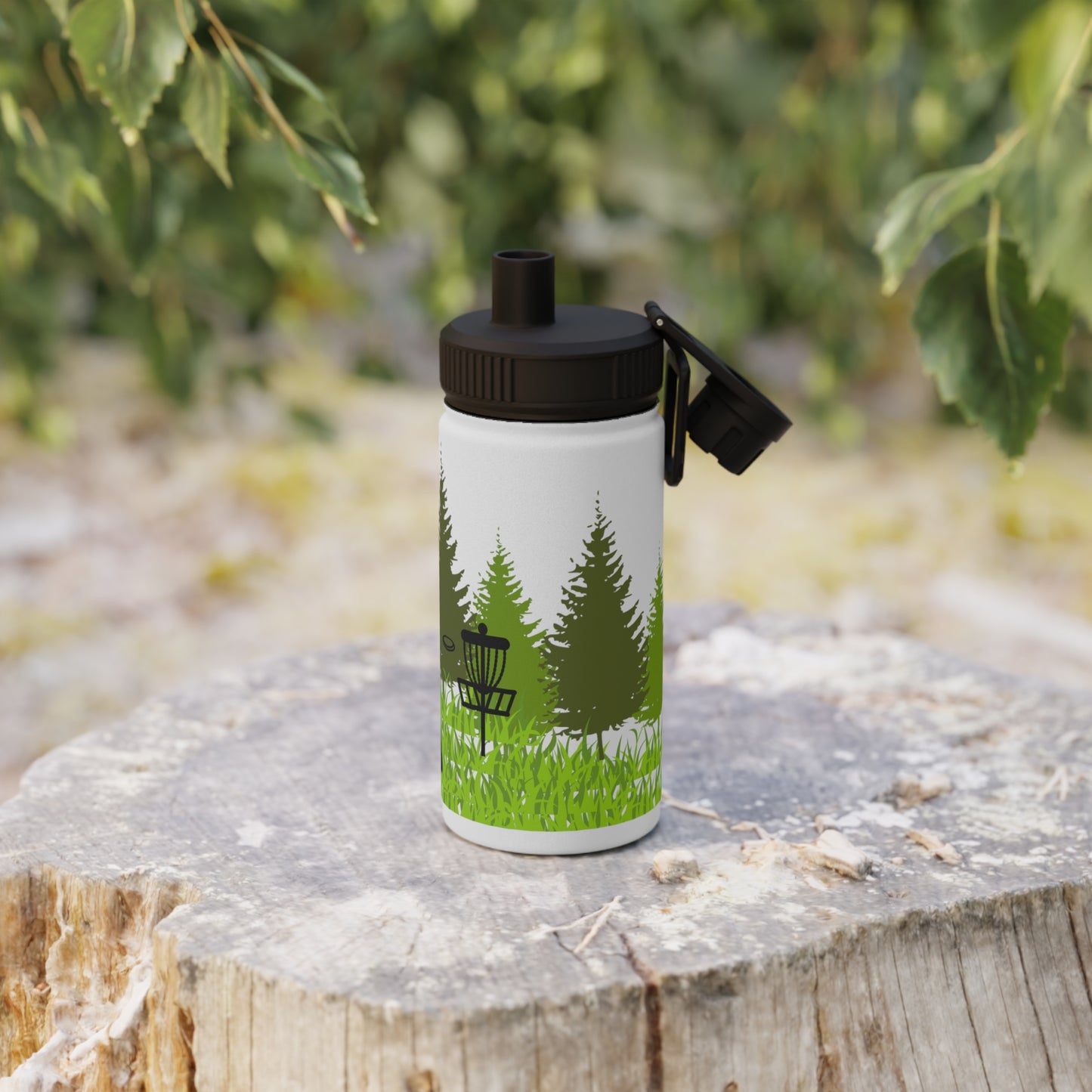 Disc Golf Father and Son Stainless Steel Water Bottle, Sports Lid