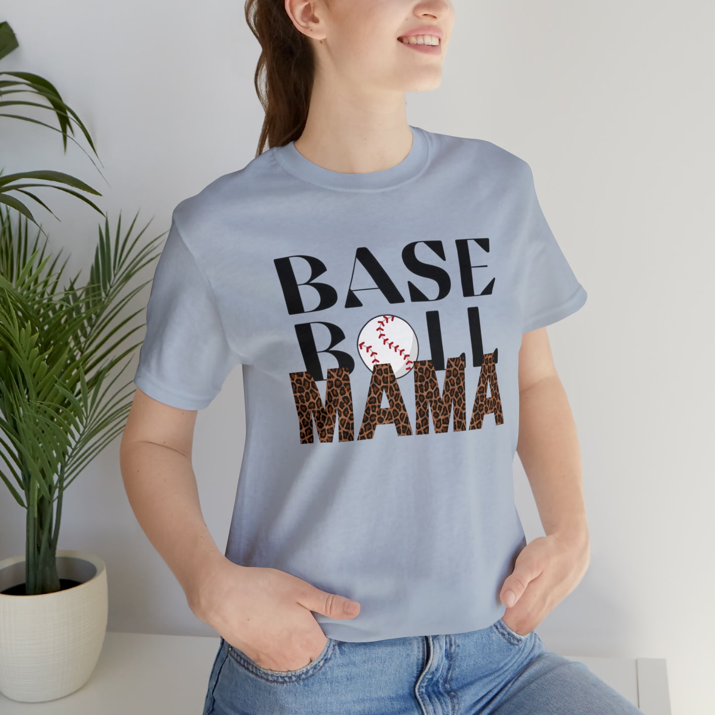 Baseball leopard print MaMa Short Sleeve Shirt