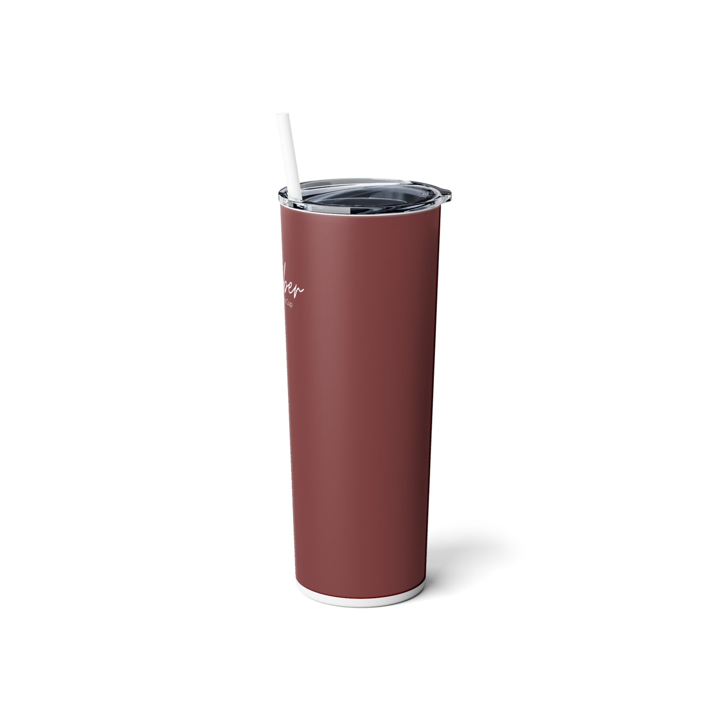 Remember This Cup Steel Tumbler with Straw- Maroon