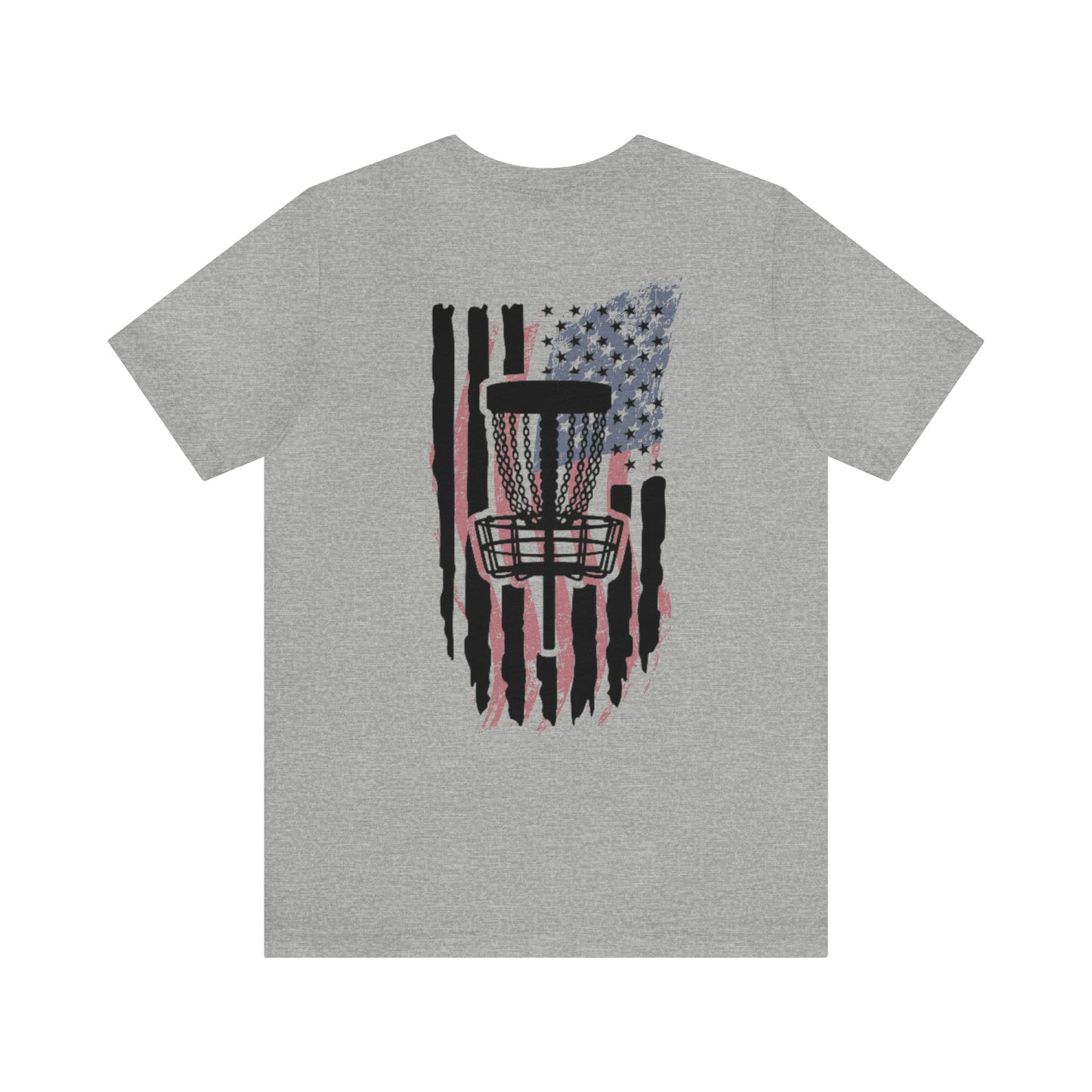American Flag Disc Golf Short Sleeve Tee- design on Back