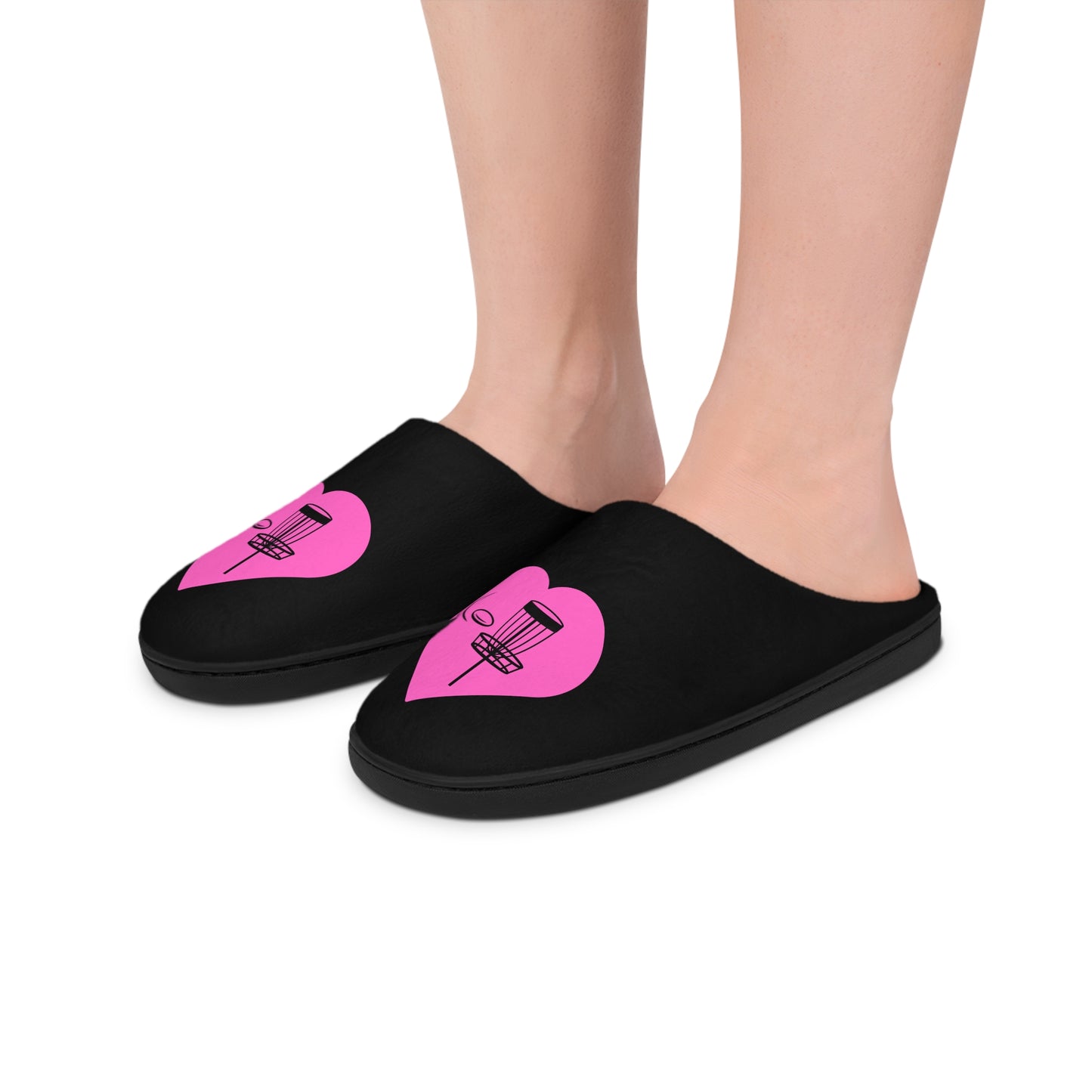 Heart disc golf Women's Indoor Slippers