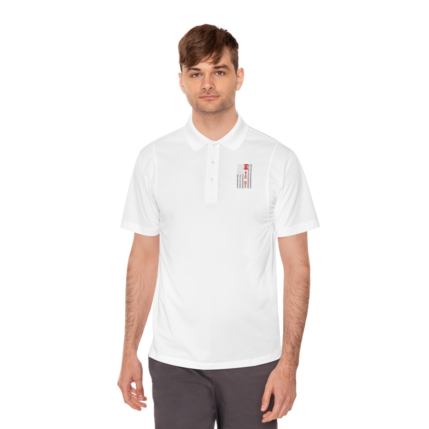 Men's Disc golf Polo Shirt American flagged themed