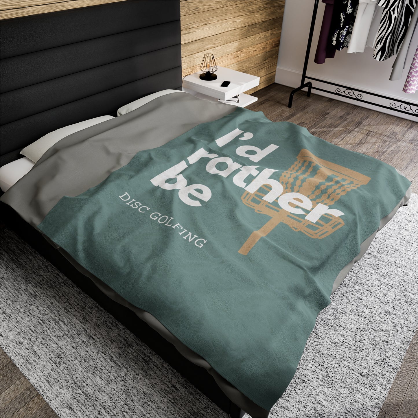 I’d rather be disc golfing Plush Blanket- blue