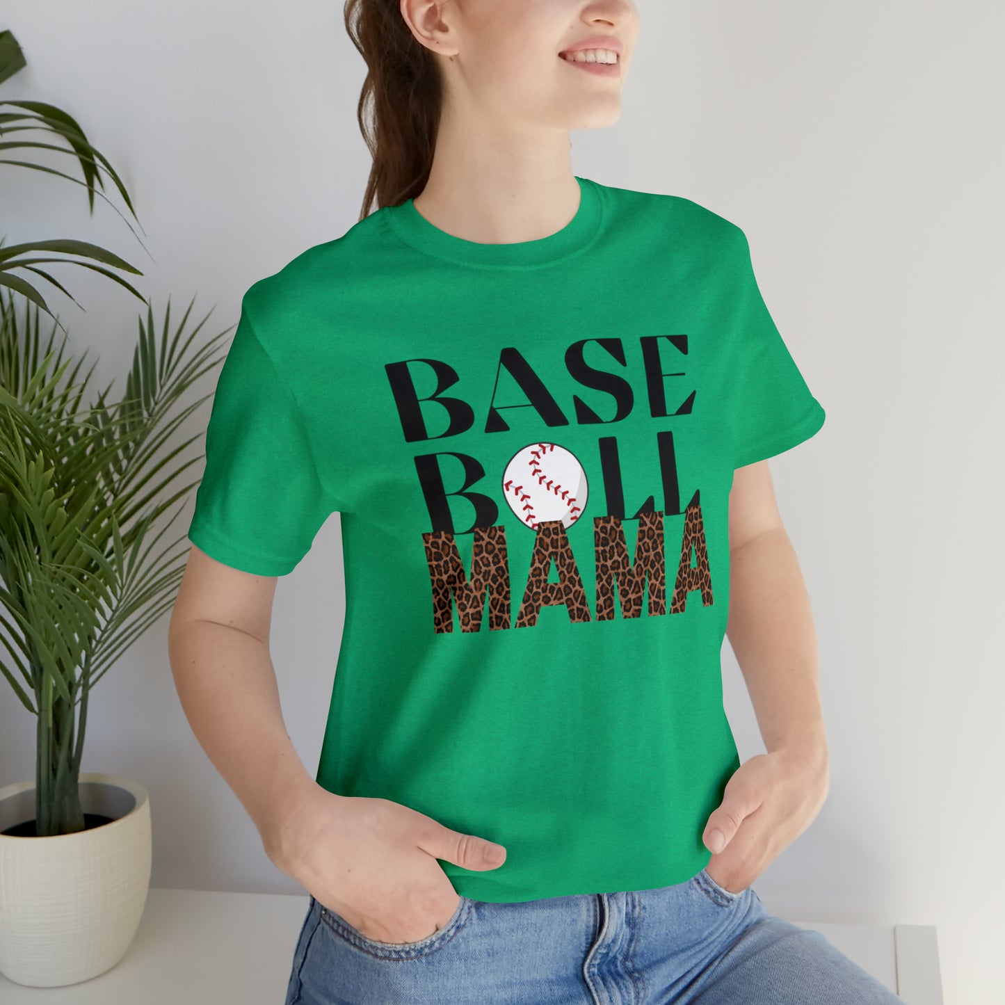 Baseball leopard print MaMa Short Sleeve Shirt