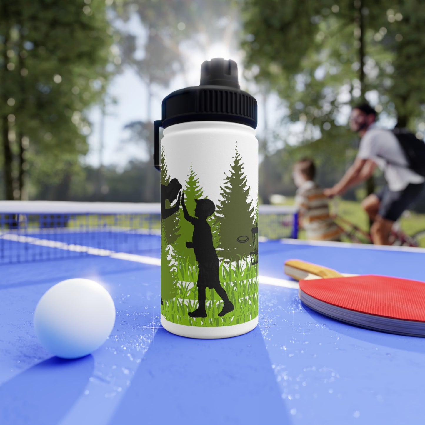 Disc Golf Father and Son Stainless Steel Water Bottle, Sports Lid