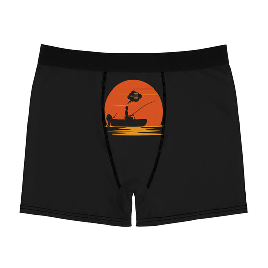 Fishing but thinking about Disc Golf Men's Boxer Briefs (AOP)
