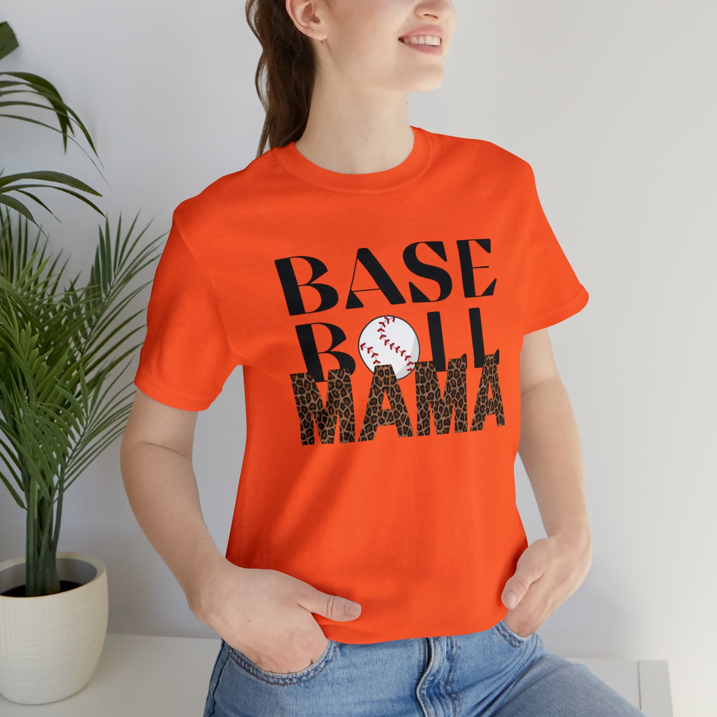 Baseball leopard print MaMa Short Sleeve Shirt