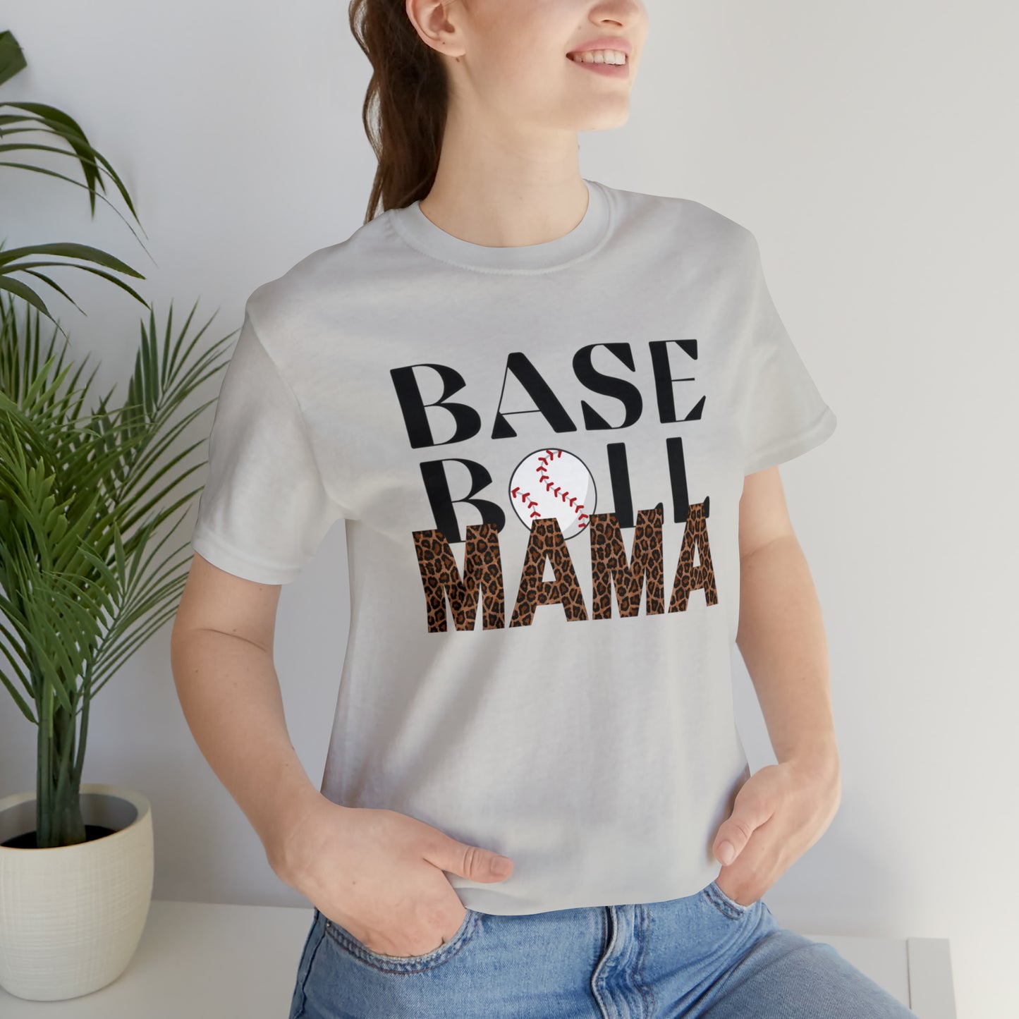 Baseball leopard print MaMa Short Sleeve Shirt
