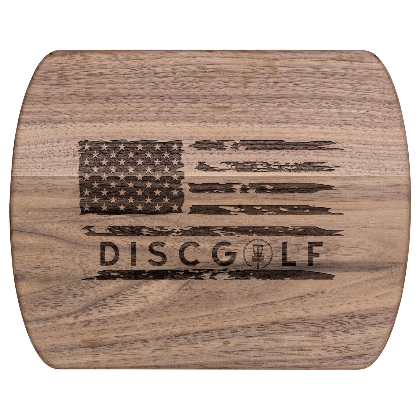 Disc Golf American Flag Wood Cutting Board