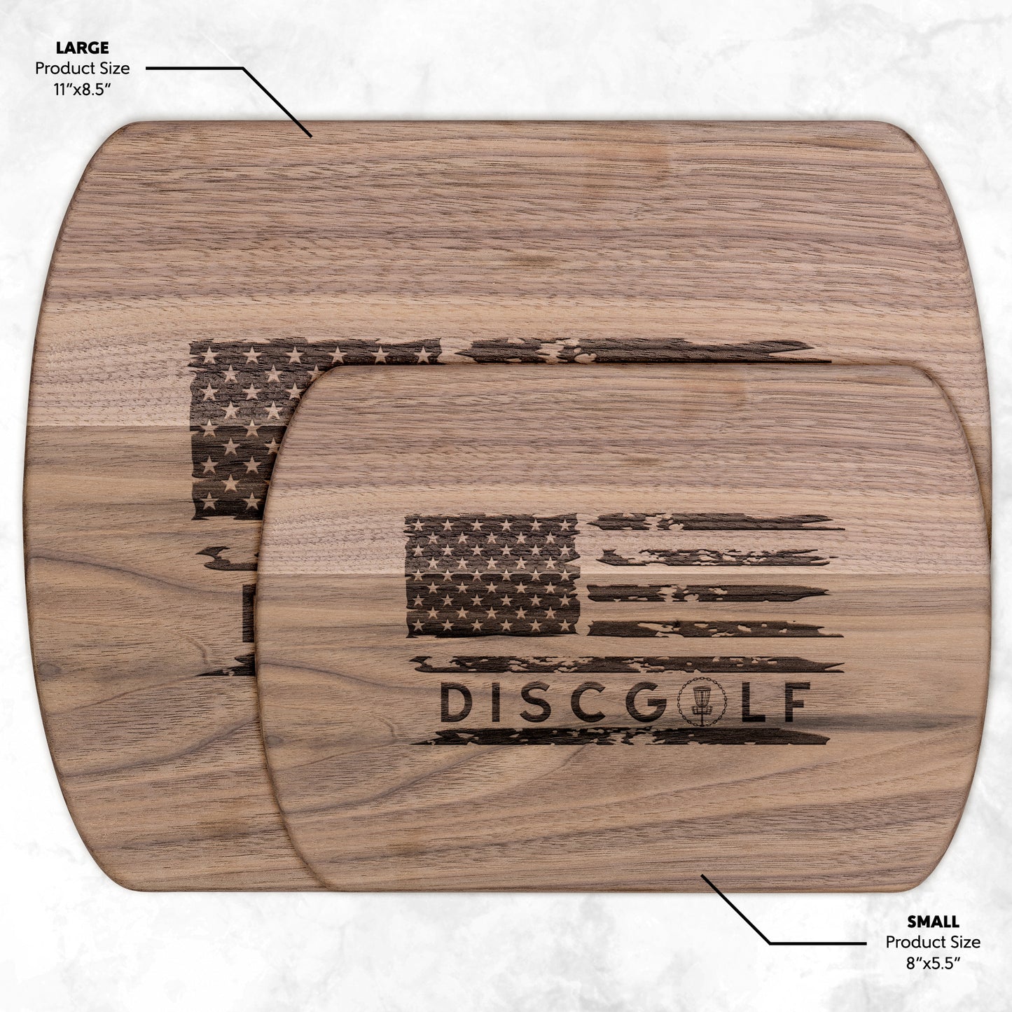 Disc Golf American Flag Wood Cutting Board