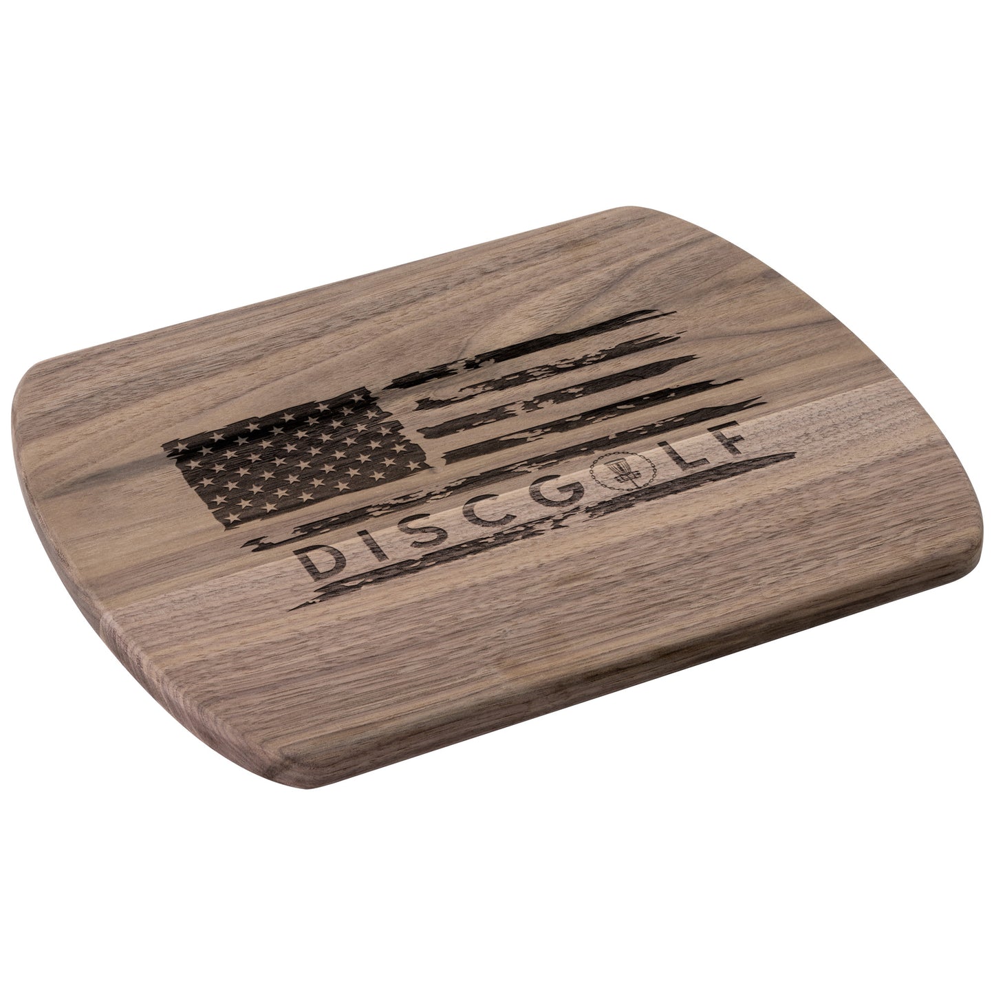 Disc Golf American Flag Wood Cutting Board