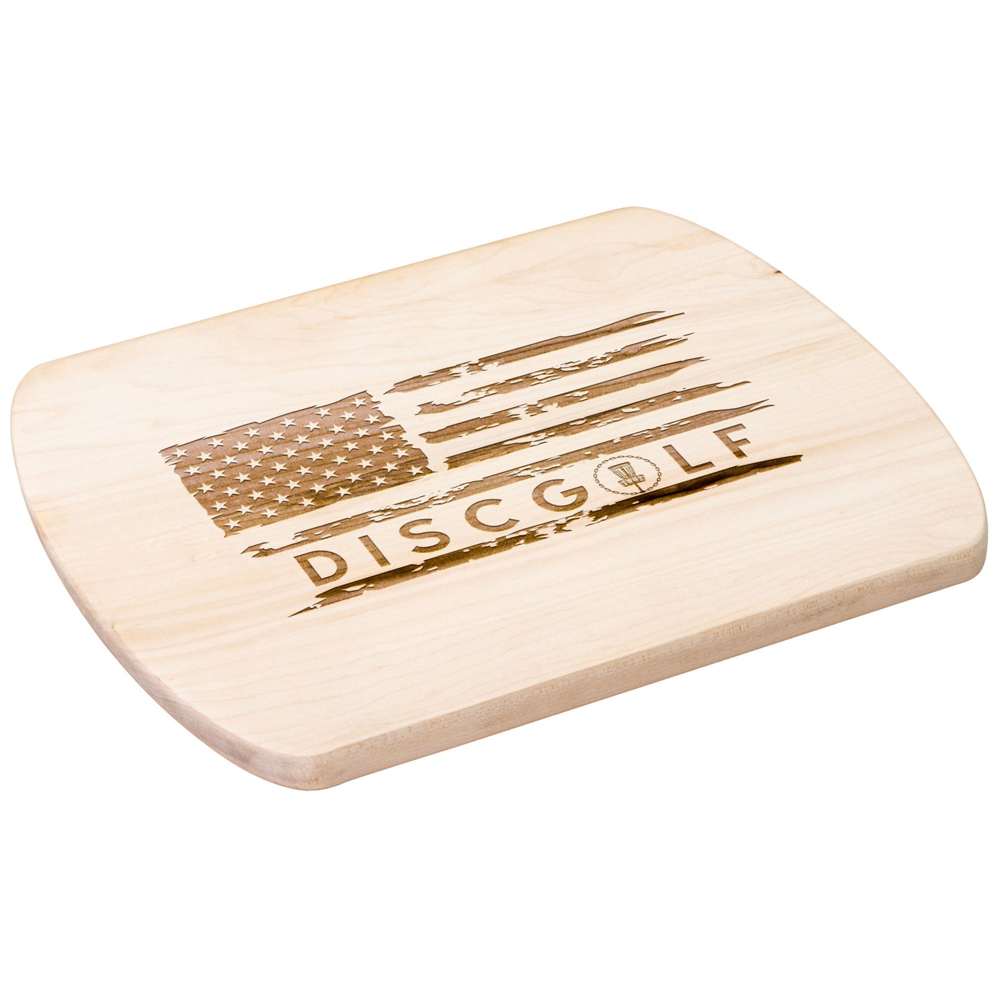 Disc Golf American Flag Wood Cutting Board