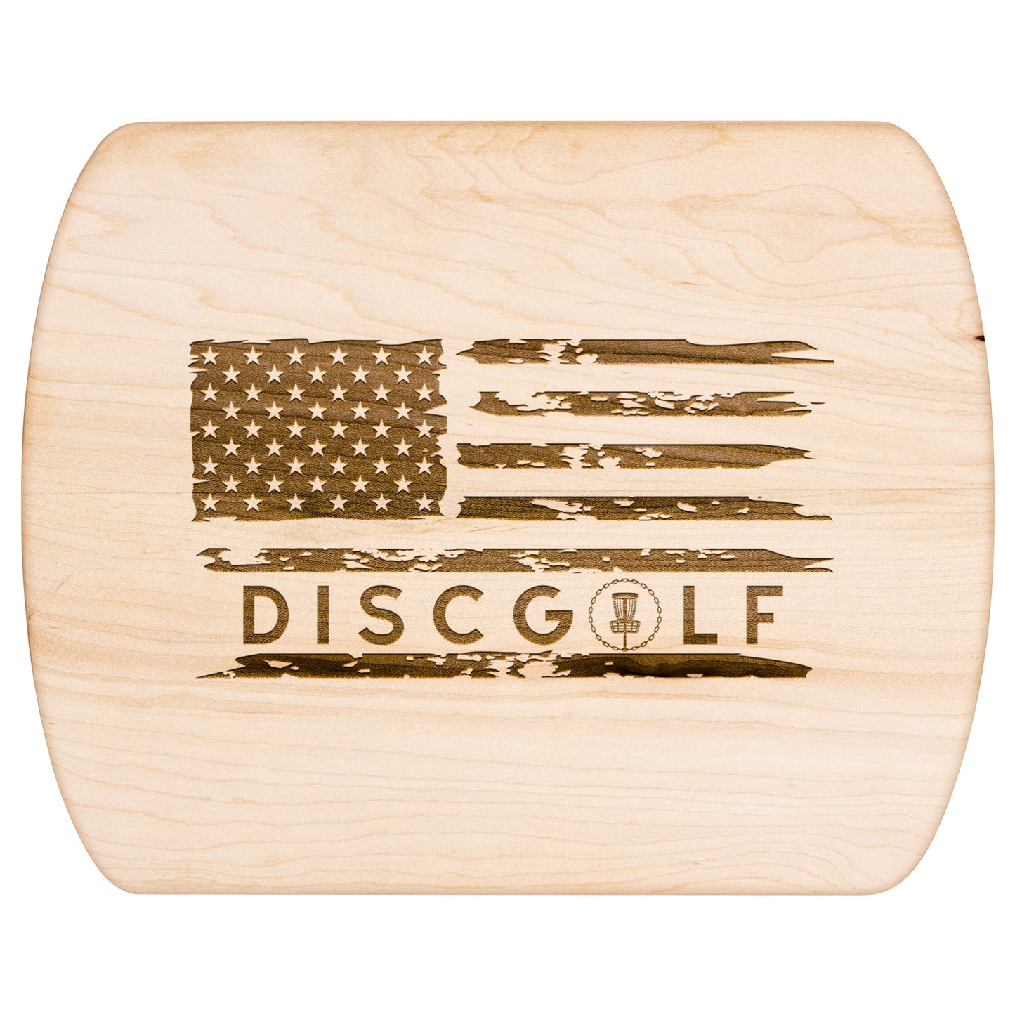 Disc Golf American Flag Wood Cutting Board