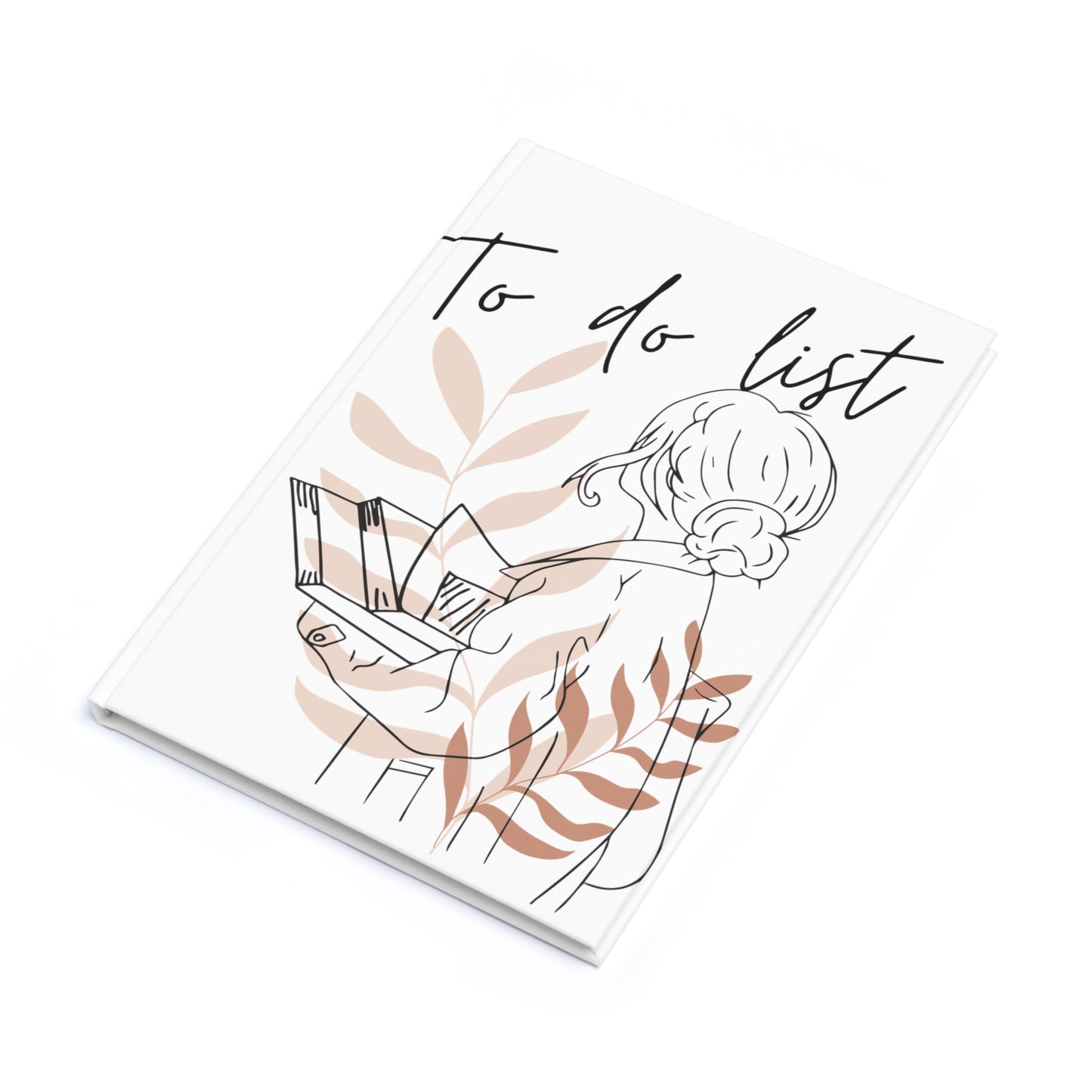 Girl with books To Do list Hardcover Journal