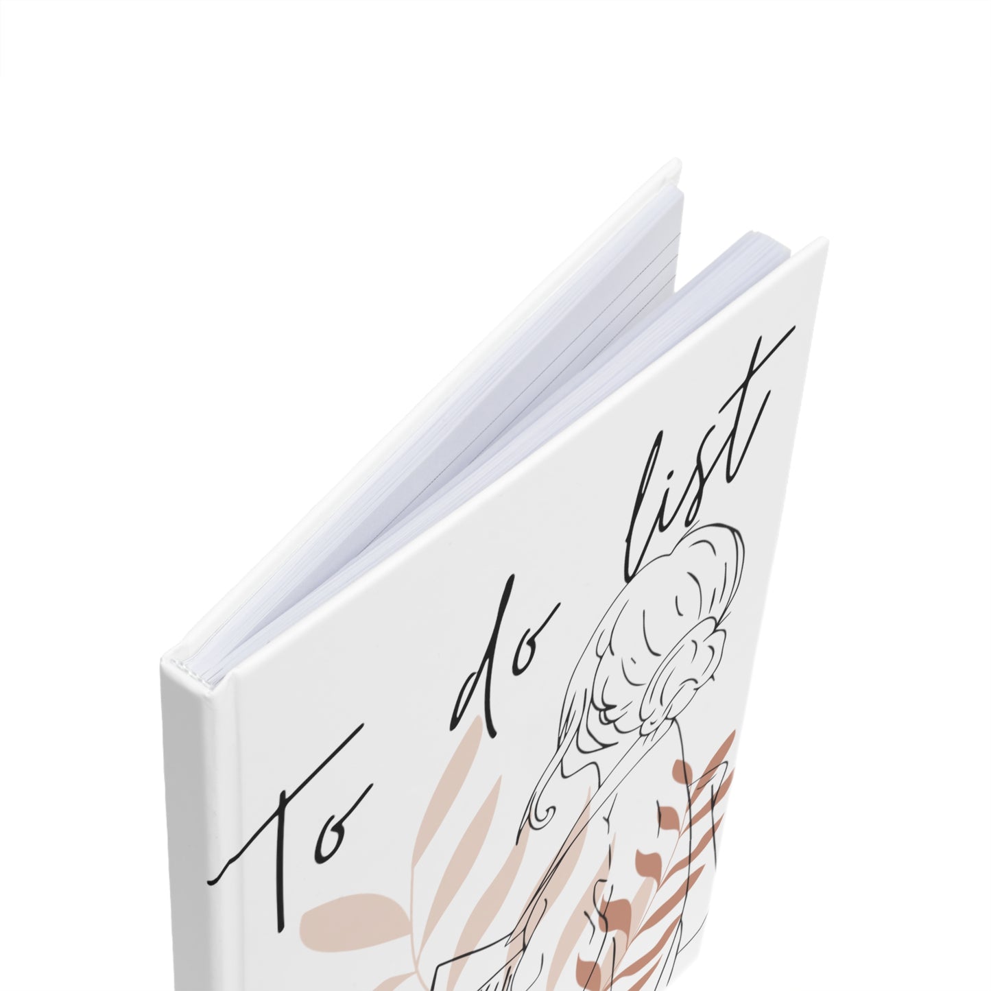 Girl with books To Do list Hardcover Journal