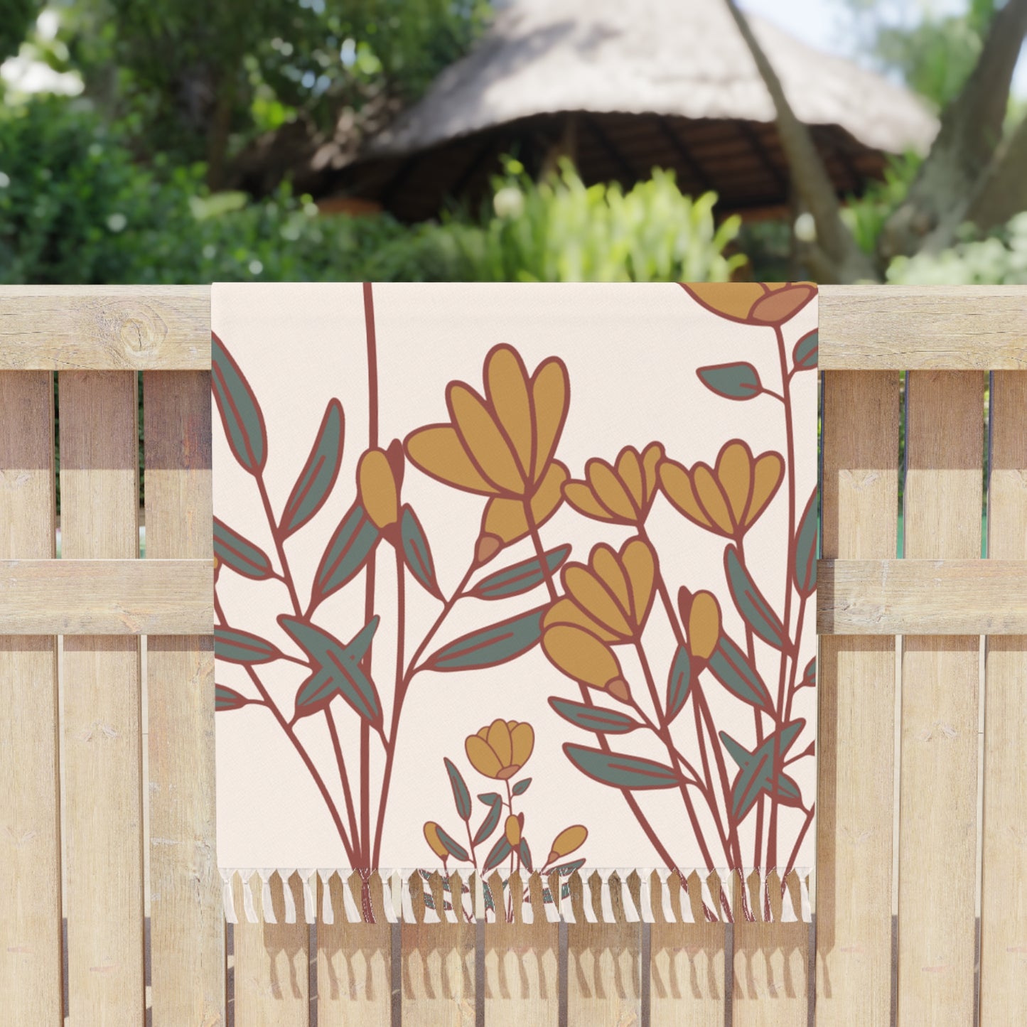 Boho Tulip flower Beach Cloth