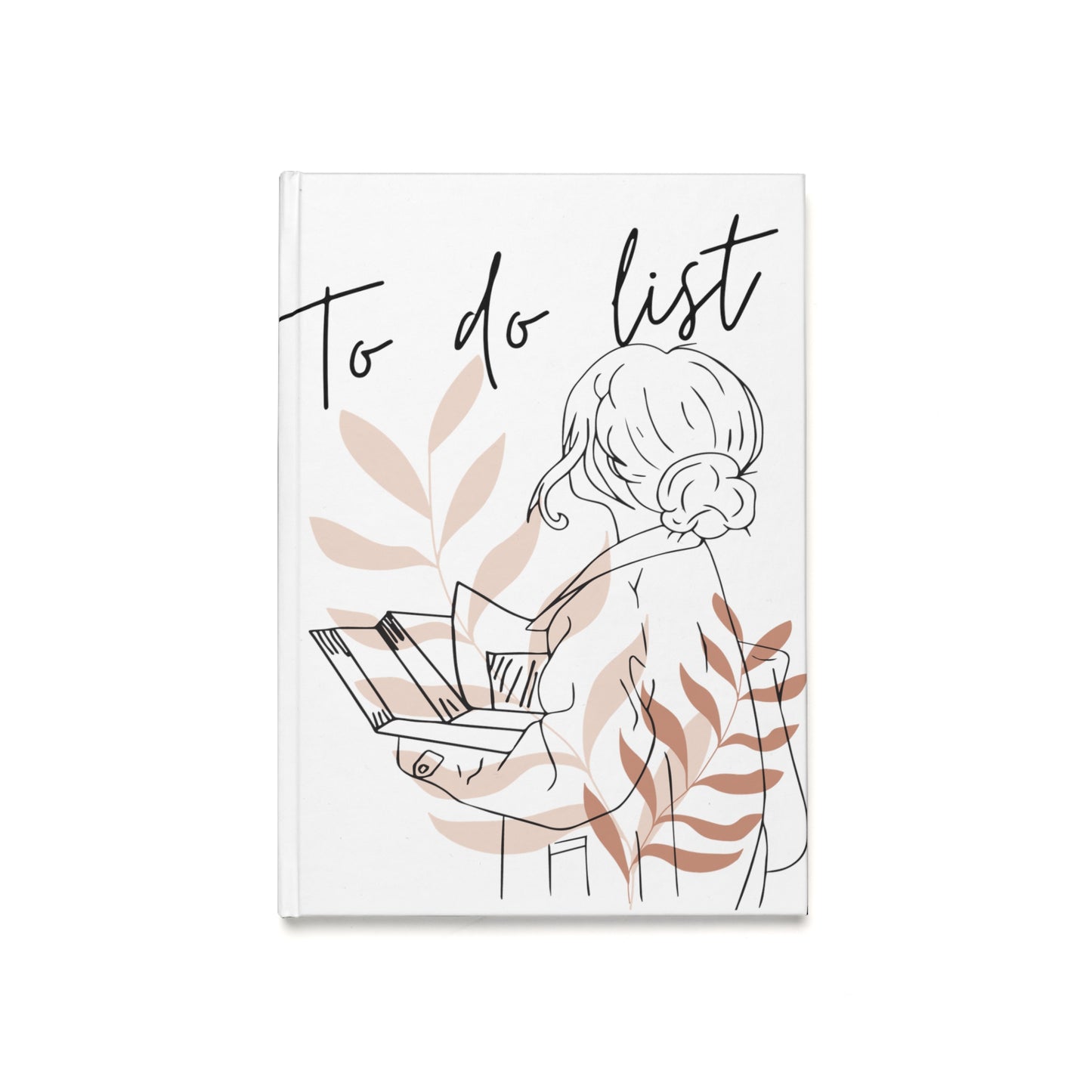 Girl with books To Do list Hardcover Journal