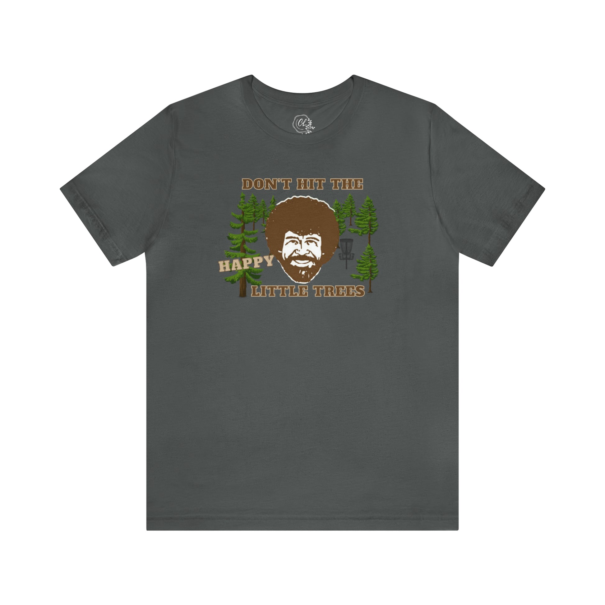 Gray, Bob Ross disc golf shirt